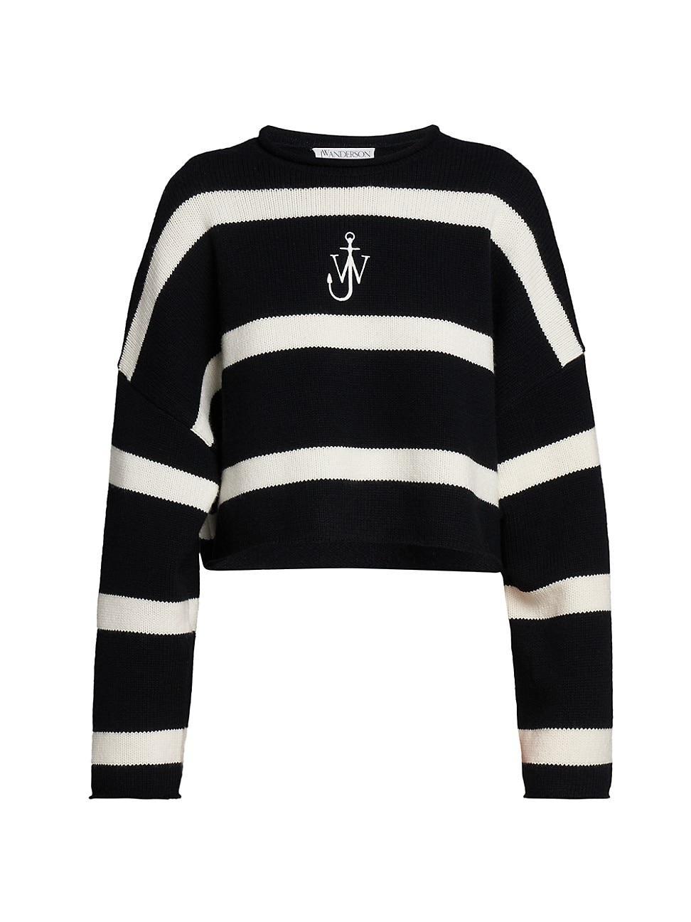 Womens Stripe Anchor Wool-Cashmere Sweater Product Image