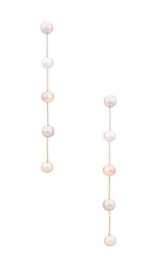 Ettika Delicate Drop Earrings in Pink. Product Image