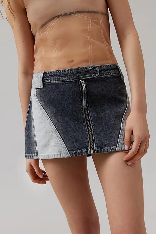 BDG Suki Racer Moto Denim Micro Mini Skirt Womens at Urban Outfitters Product Image