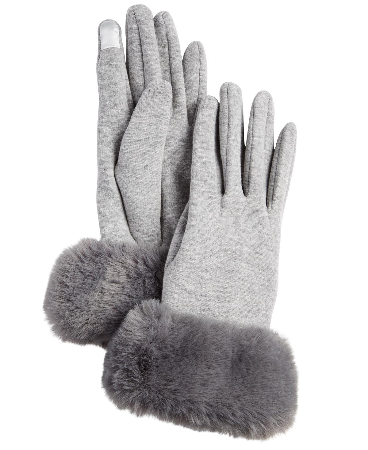 Marcus Adler Womens Faux Fur Cuff Jersey Touchscreen Glove Product Image