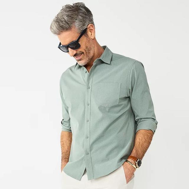 Mens Apt. 9 Slim Untucked-Fit Performance Button-Down Shirt Product Image