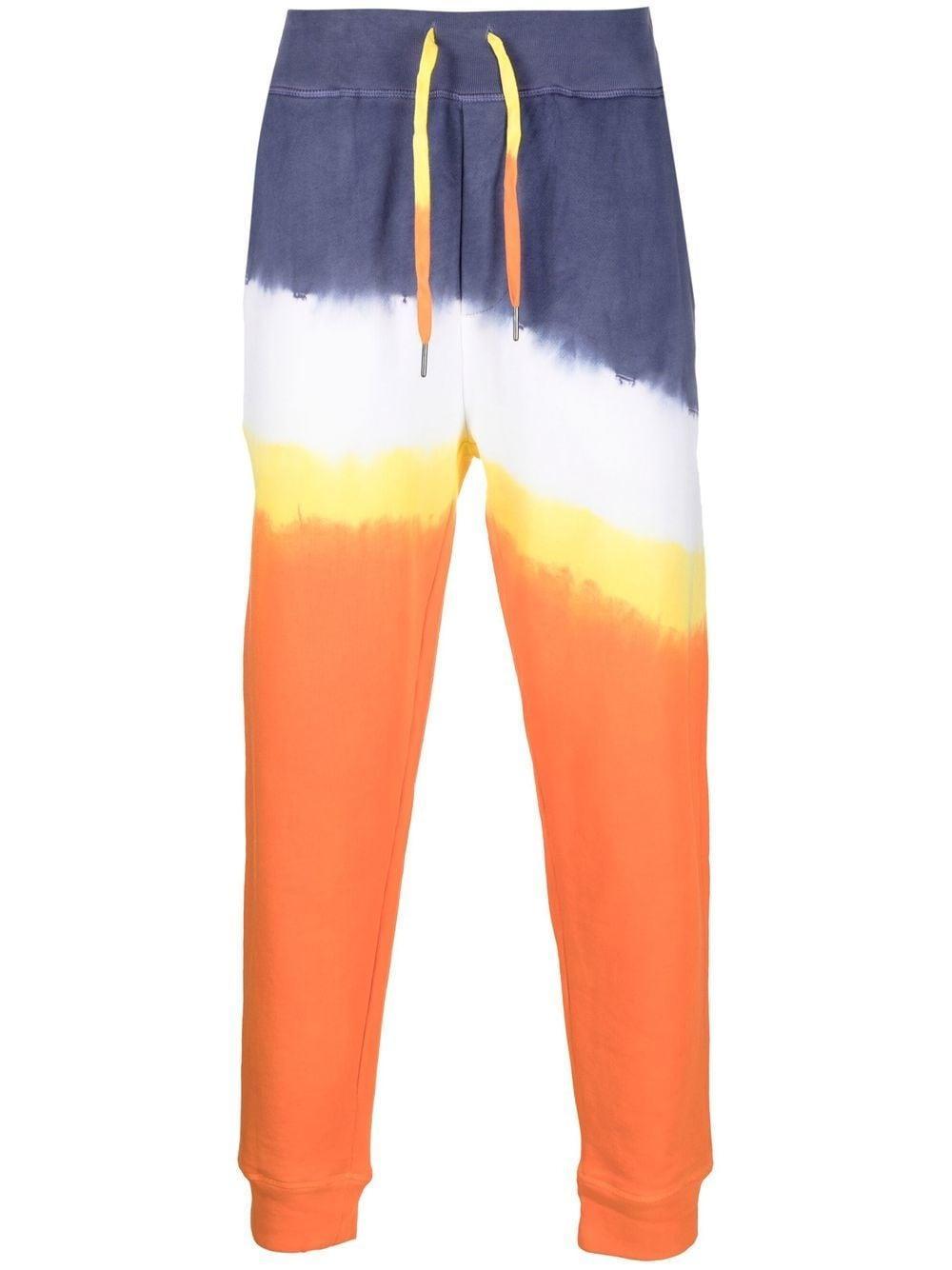 Dip-dye Cotton-blend Jogger Sweatpants In Bright Signal Orange Multi Product Image