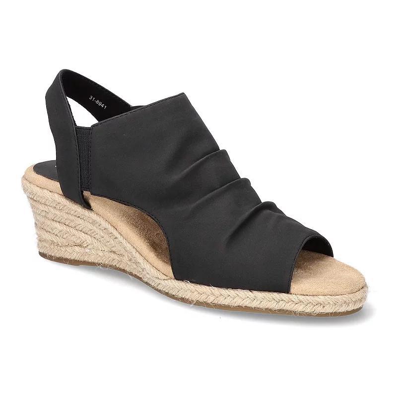 Teje by Easy Street SuperFlex Womens Wedge Sandals Black Product Image