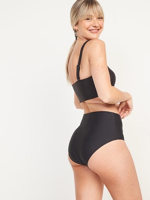 High-Waisted Bikini Swim Bottoms Product Image