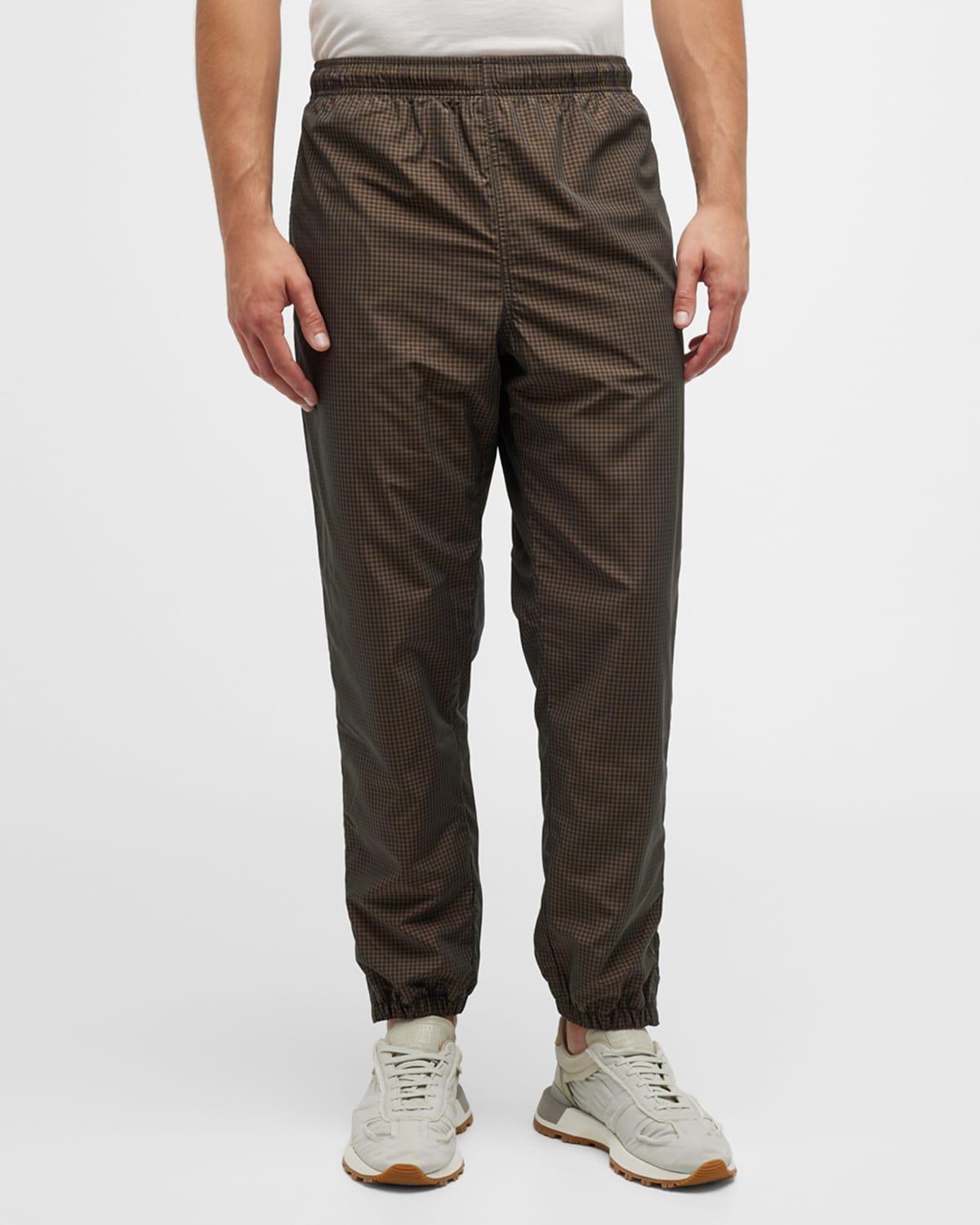 Mens Water-Repellent Check Track Pants Product Image