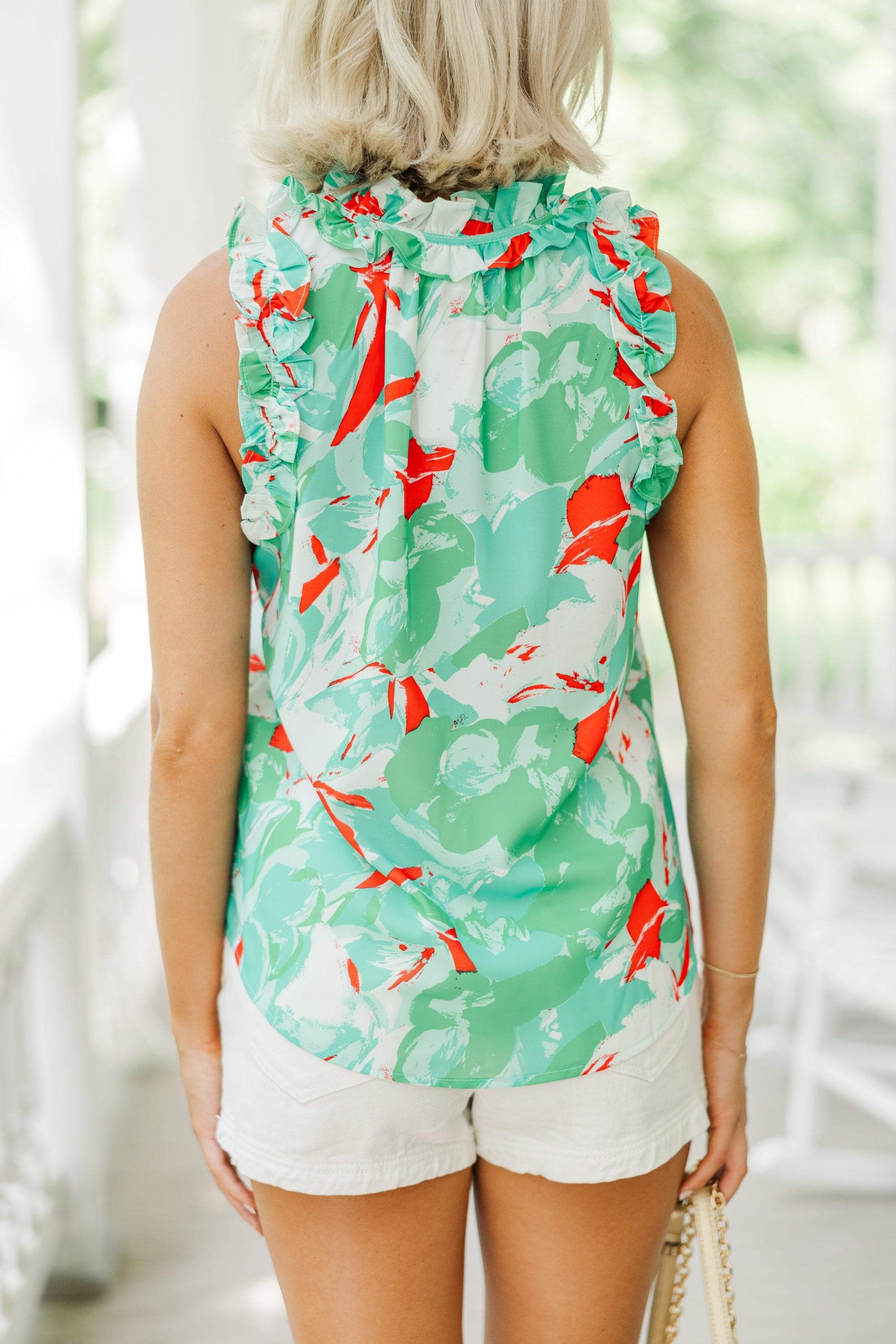 All Your Own Green Floral Blouse Female Product Image