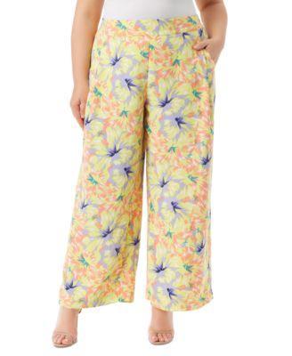 Trendy Plus Size Printed Winnie Wide-Leg Pants Product Image