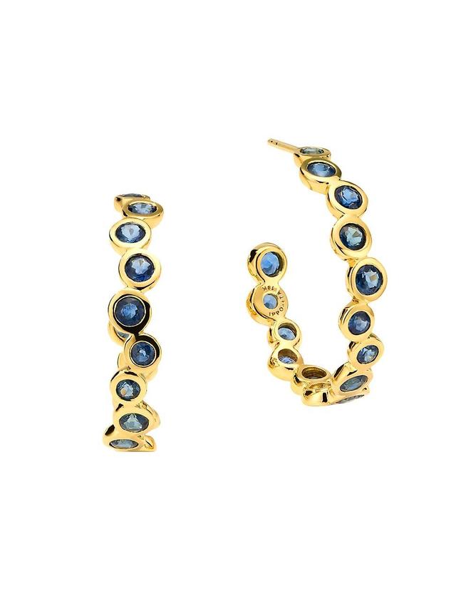 Womens Stardust Starlet 18K Yellow Gold & Blue Sapphire Hoop Earrings Product Image