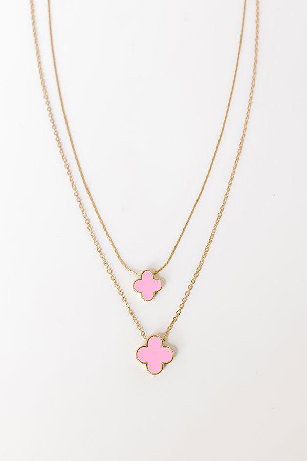 Final Touch Layered Necklace in Pink Product Image