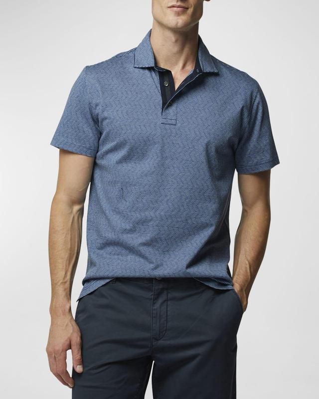 Rodd & Gunn Men's Big River Jacquard Knit Polo Shirt - Size: SMALL - DENIM Product Image