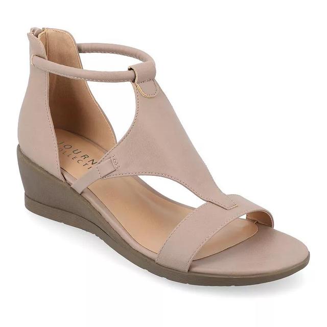 Journee Collection Trayle Womens Wedge Sandals Brown Product Image