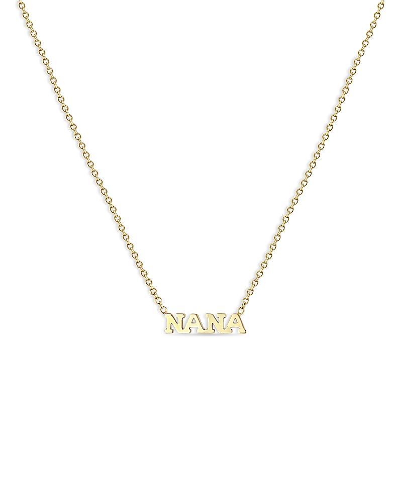 Womens Itty Bitty Words 14K Gold Tiny Nana Necklace Product Image