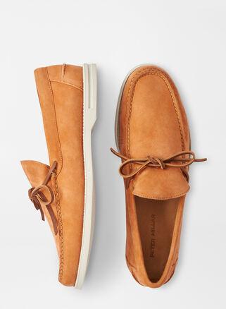 Peter Millar Mens Excursionist Boat Shoe | Color: Papaya | Size: 11.5 Product Image