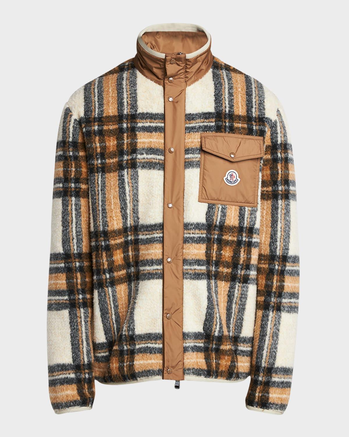 Men's Plaid Fleece Jacket Product Image