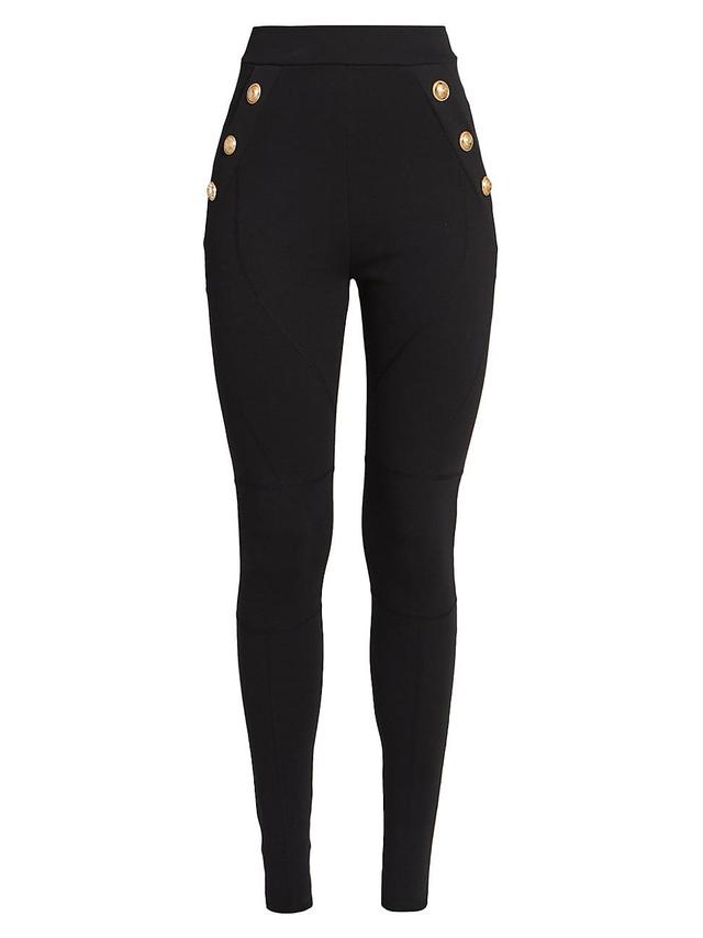 Womens Side Button Jersey Leggings Product Image