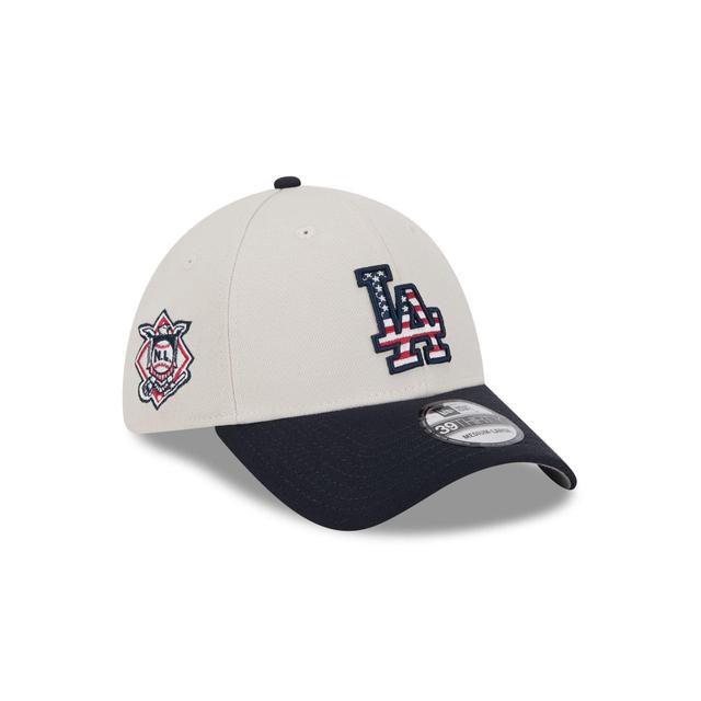 Los Angeles Dodgers Independence Day 2024 39THIRTY Stretch Fit Hat Male Product Image