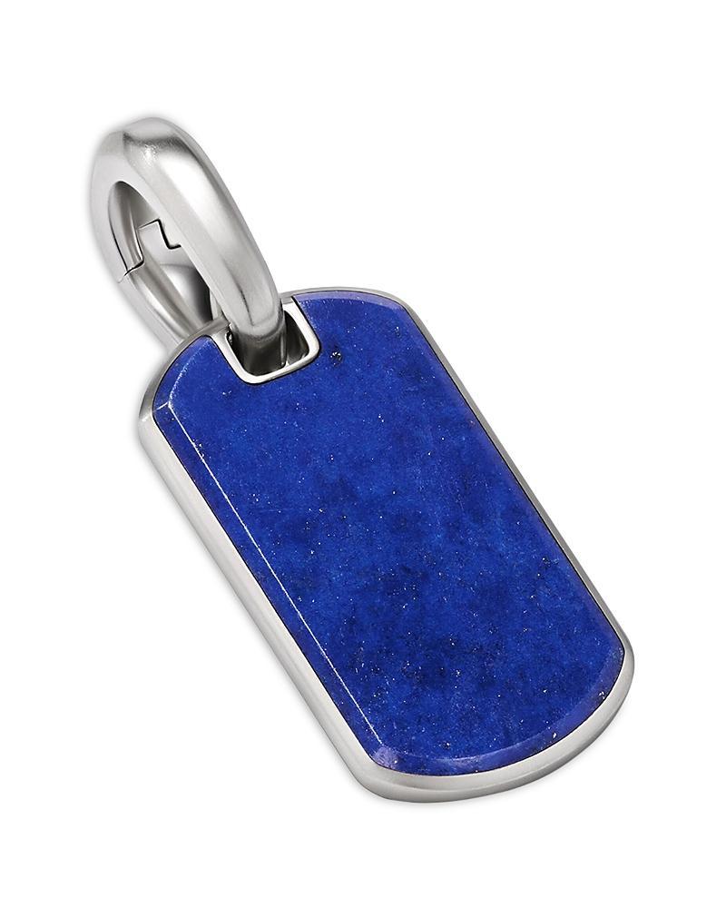 David Yurman Mens Sterling Silver Chevron Tag with Lapis Lazuli Product Image