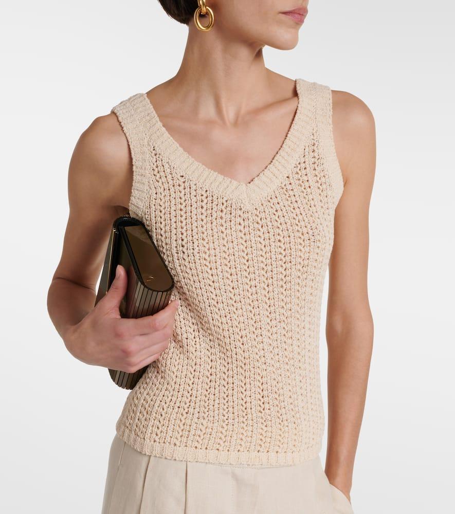 MAX MARA Arrigo Knit Cotton-blend Tank Top In Ivory Product Image