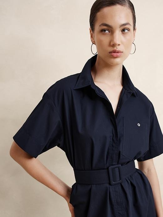 Poplin Midi Shift Shirtdress Product Image