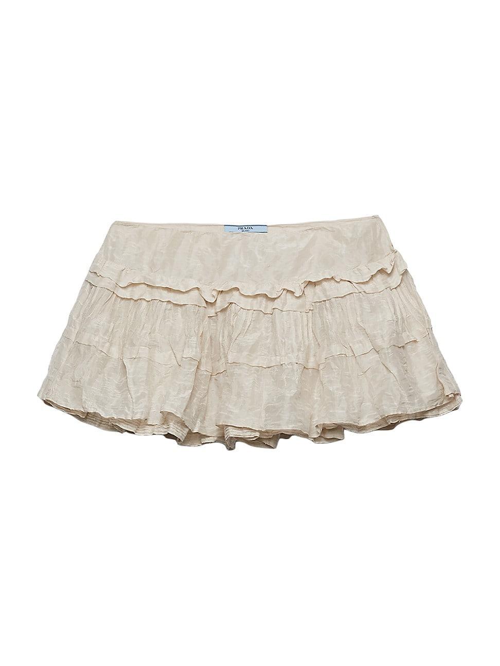 Womens Antiqued Silk Miniskirt Product Image