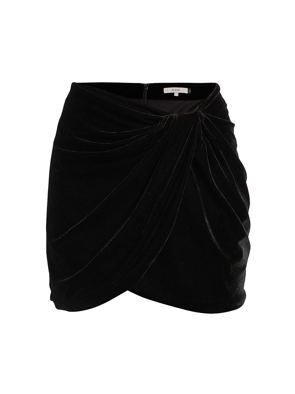 Womens Liam Velvet Drape Miniskirt Product Image