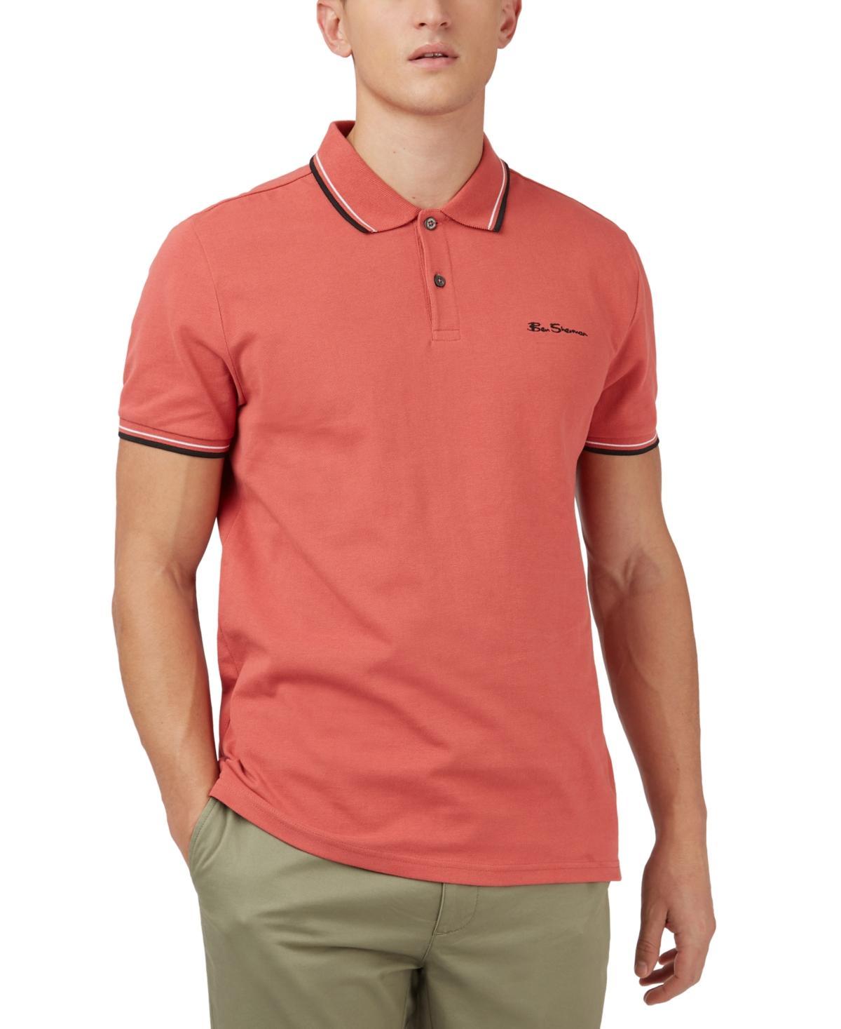 Ben Sherman Mens Signature Tipped Short-Sleeve Polo Shirt Product Image