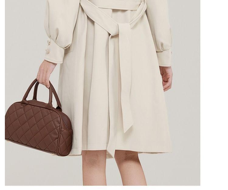 Plain Double-Breasted Trench Coat Product Image