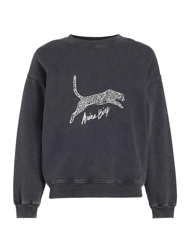 Anine Bing Spencer Cotton Crewneck Sweatshirt Product Image