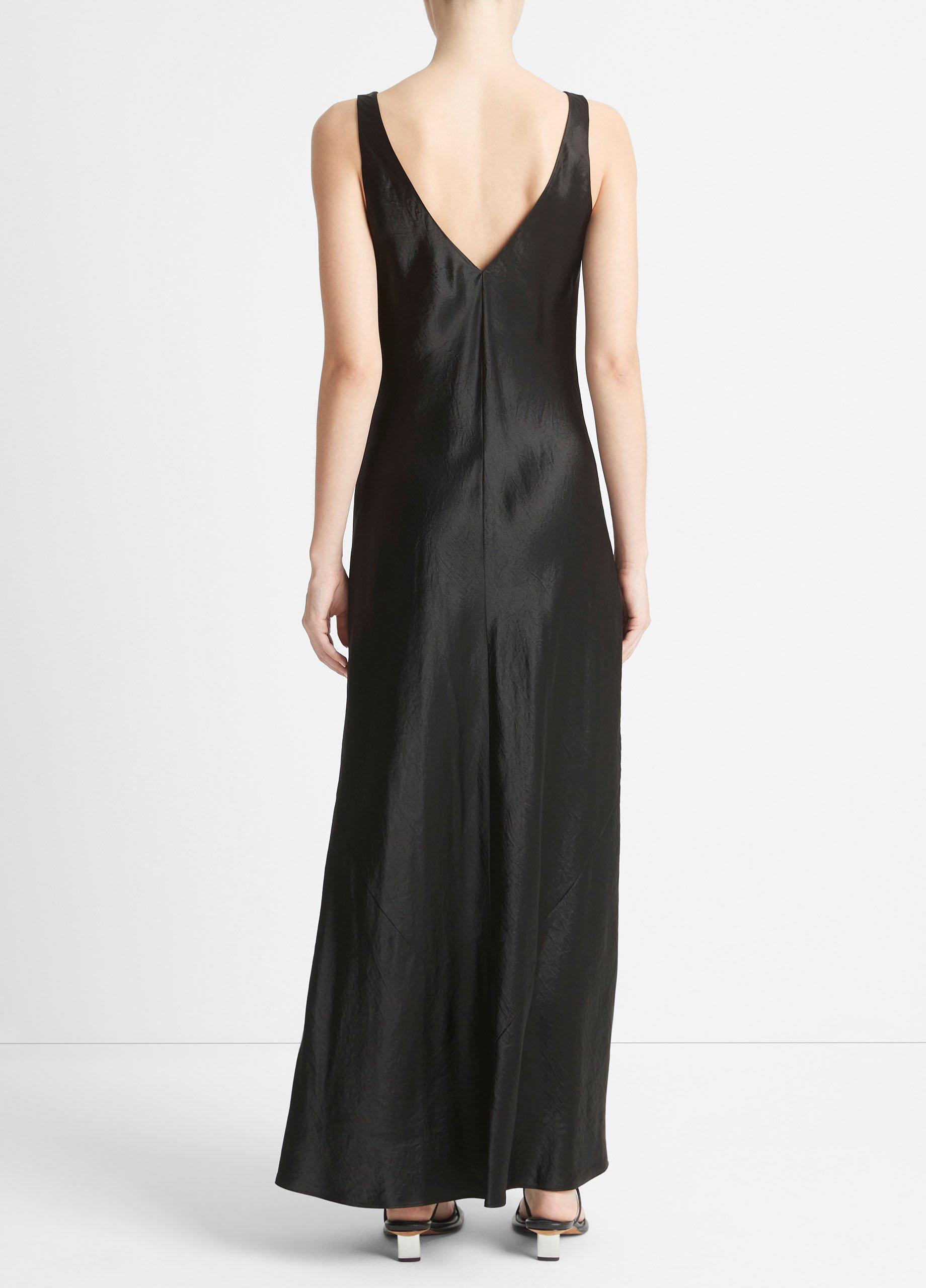 Satin V-Neck Maxi Slip Dress Product Image