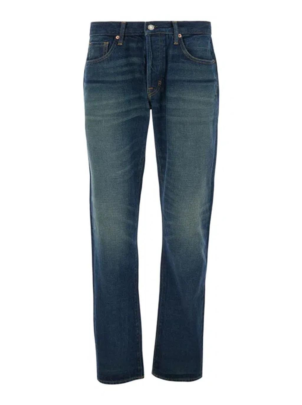 Blue Slim-fit Jeans In Dark Blue product image