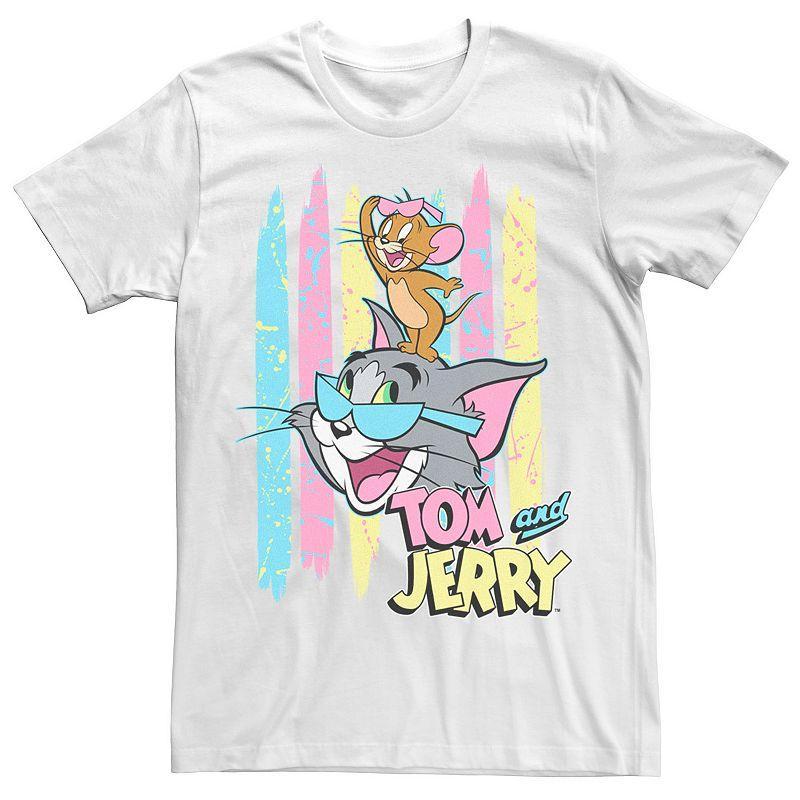 Mens Looney Tunes Tom And Jerry 90s Theme Background Tee Product Image