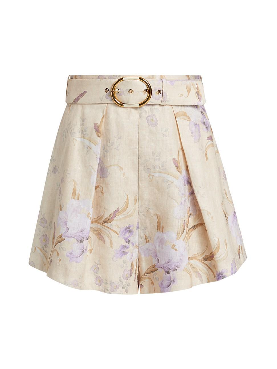 Womens Eden Floral Linen Shorts Product Image