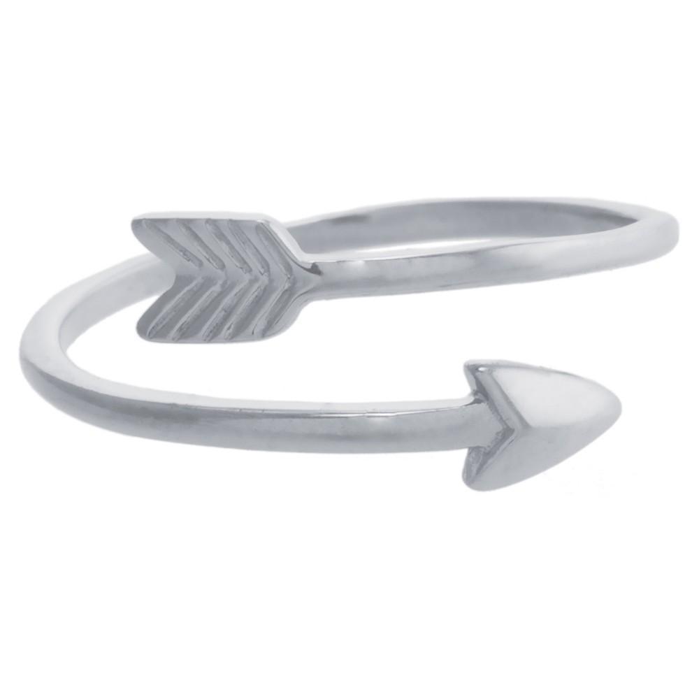 Womens Sterling Silver Open Arrow Ring - Size 6 Product Image