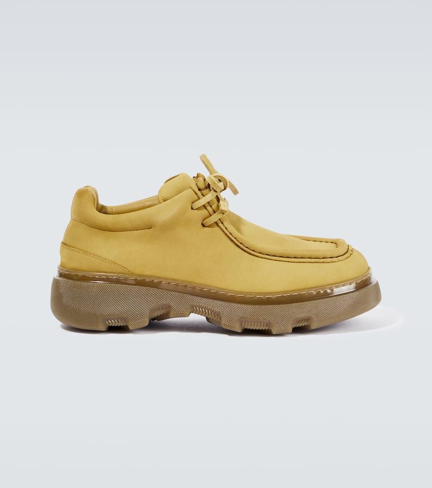 Creeper Suede Derby Shoes In Yellow Product Image