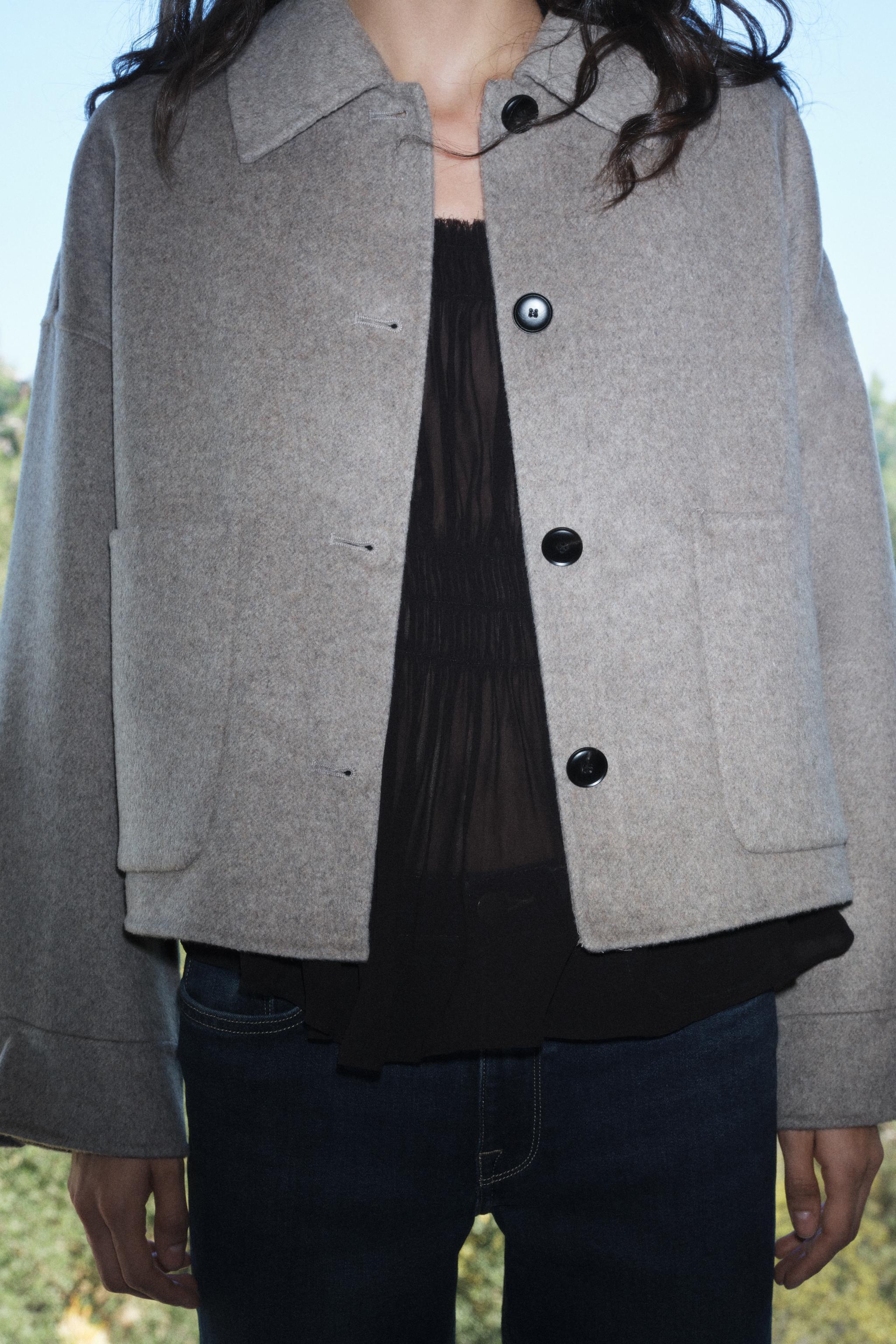 DOUBLE FACED WOOL BLEND JACKET ZW COLLECTION Product Image