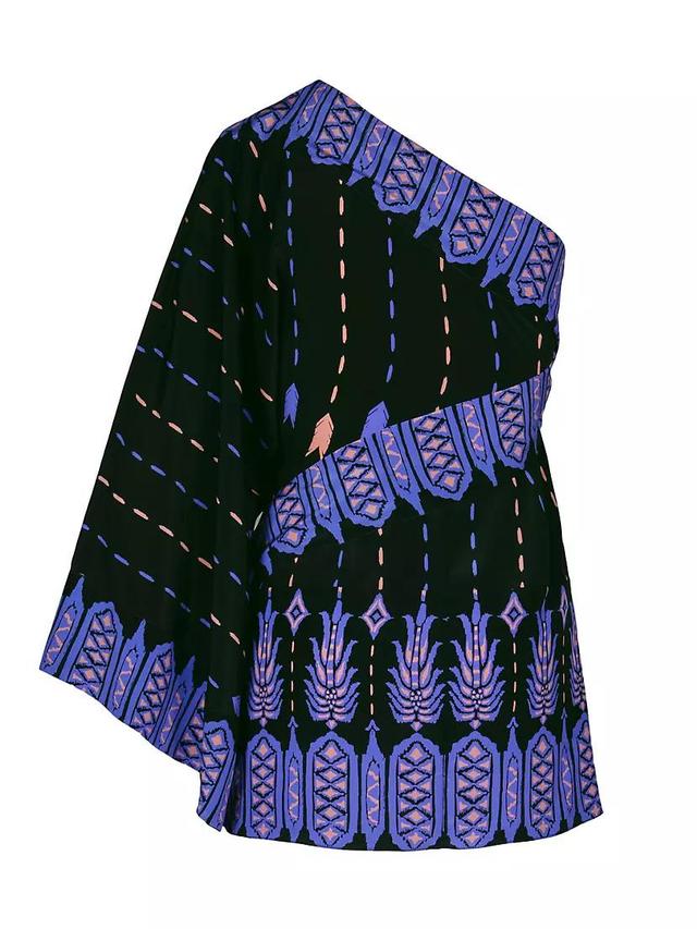 Anouk Black Canyon Asymmetric Silk Minidress Product Image