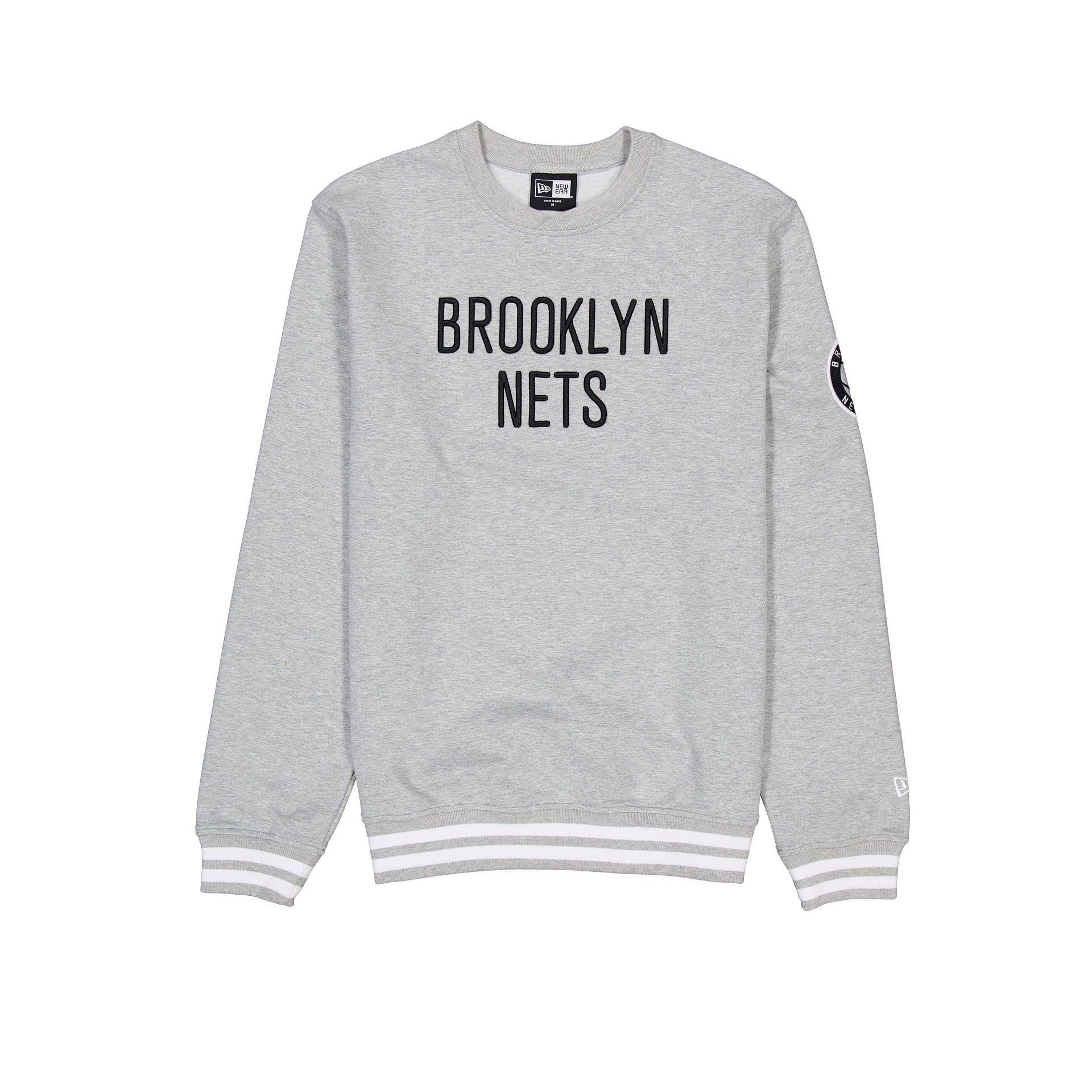 Brooklyn Nets Gray Logo Select Crewneck Male Product Image