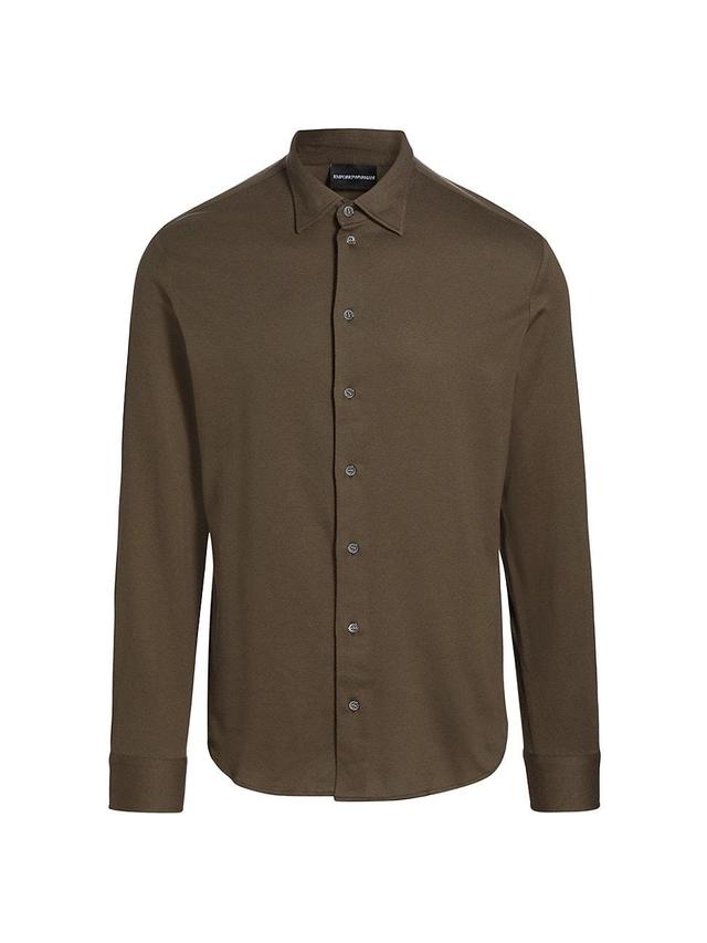 Mens Melange Solid Cotton Shirt Product Image