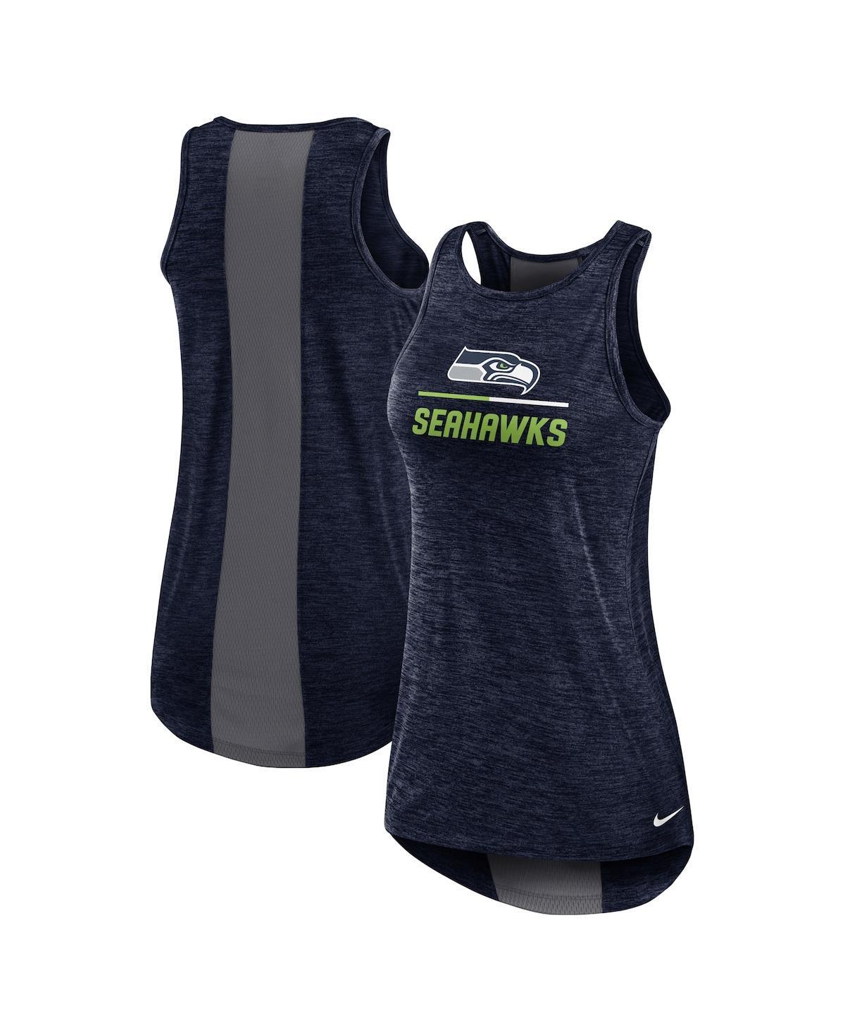 Womens Nike College Navy Seattle Seahawks High Neck Performance Tank Top Product Image