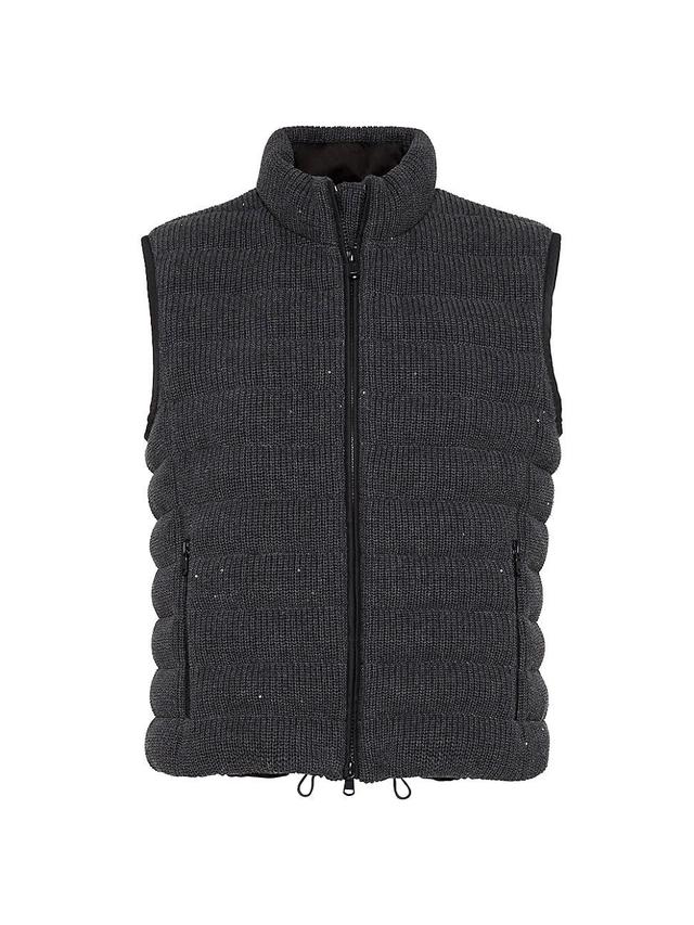 Womens Dazzling Cotton English Rib Knit Down Vest With Monili Product Image