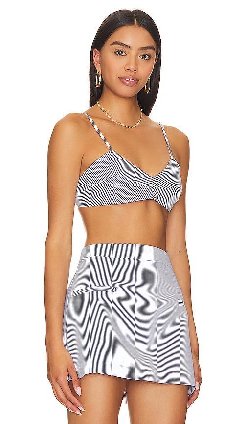 NONchalant Label Christa Bralette in Blue. Product Image