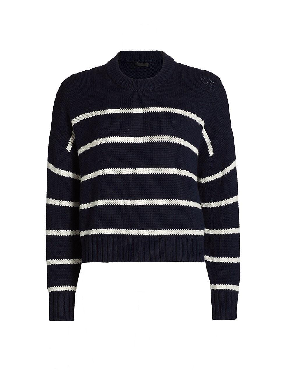 Womens Chloe Striped Cotton Crewneck Sweater Product Image