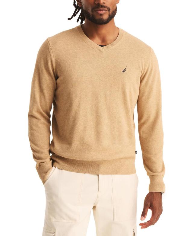 Nautica Mens Navtech Classic-Fit Solid V-Neck Sweater Product Image