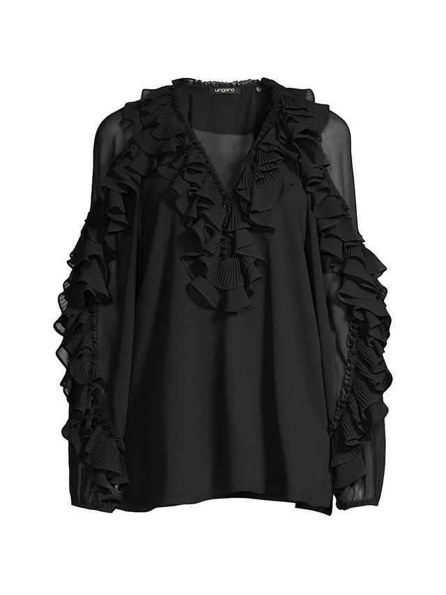 Womens Natalie Ruffled Chiffon Blouse Product Image