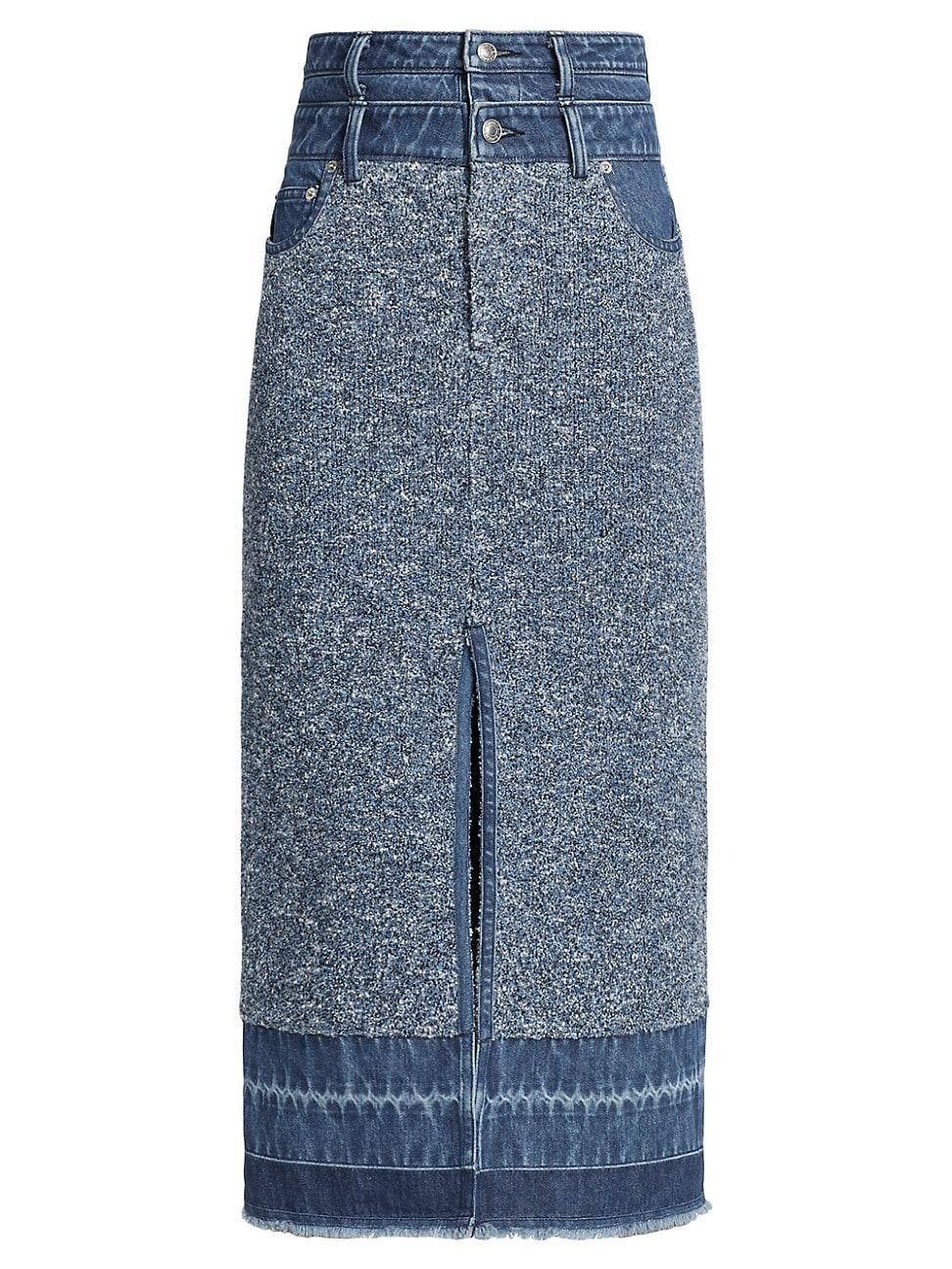 Womens Maddy Denim & Knit Midi Skirt Product Image