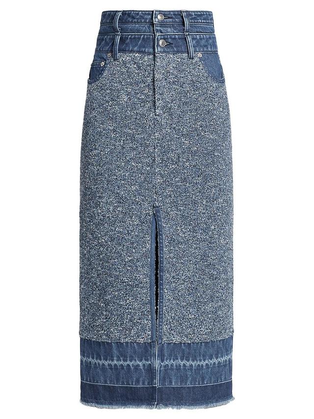 Womens Maddy Denim & Knit Midi Skirt Product Image