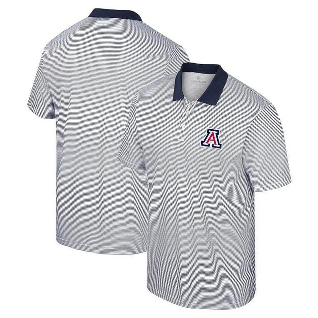 Mens Colosseum /Navy Arizona Wildcats Print Stripe Polo Product Image