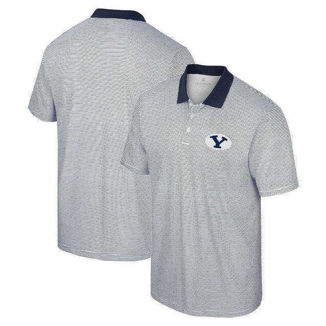 Mens Colosseum White Georgia Tech Yellow Jackets Print Stripe Polo Shirt - White Product Image