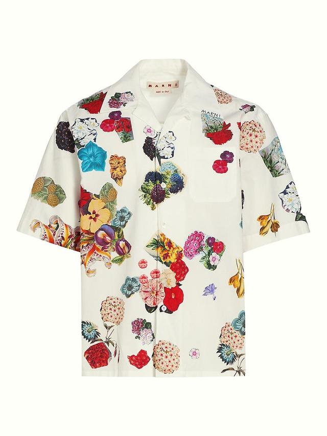 Mens Floral Cotton Camp Shirt Product Image