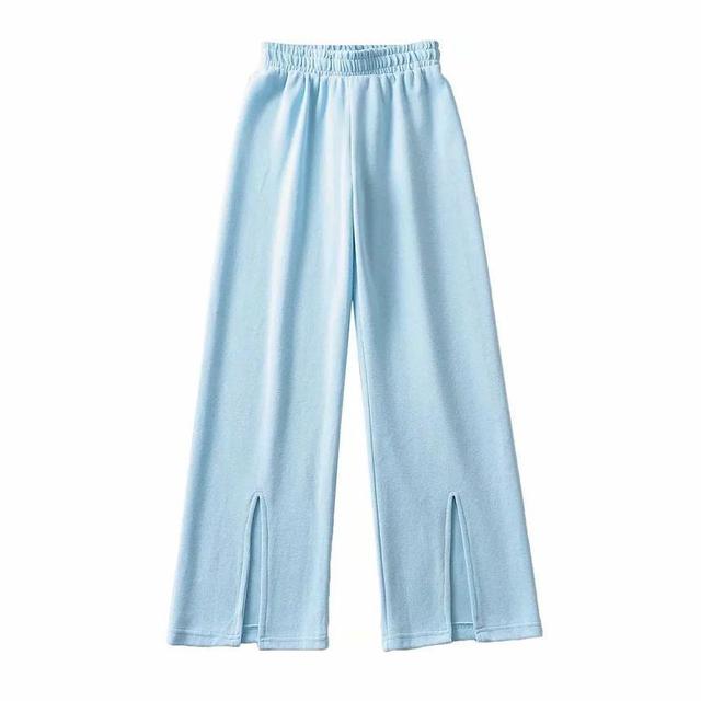 Wide-Leg Slit Sweatpants Product Image